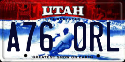 UT license plate A760RL