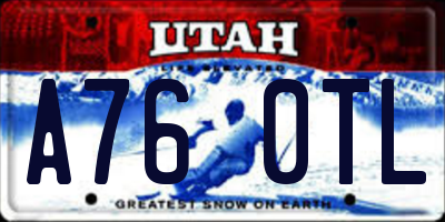 UT license plate A760TL