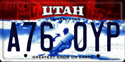 UT license plate A760YP