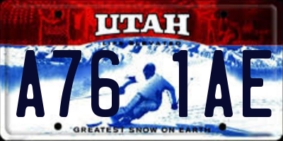 UT license plate A761AE