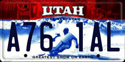 UT license plate A761AL