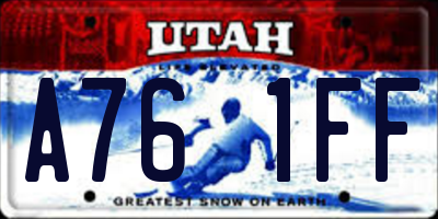 UT license plate A761FF