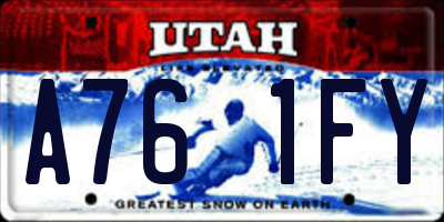 UT license plate A761FY