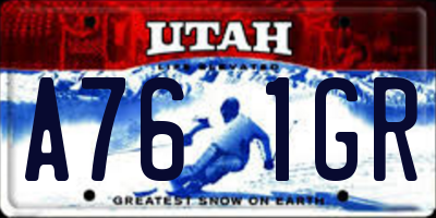 UT license plate A761GR