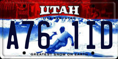 UT license plate A761ID
