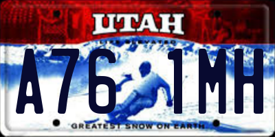 UT license plate A761MH