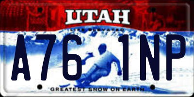 UT license plate A761NP