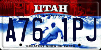 UT license plate A761PJ