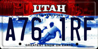 UT license plate A761RF