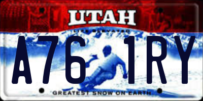 UT license plate A761RY