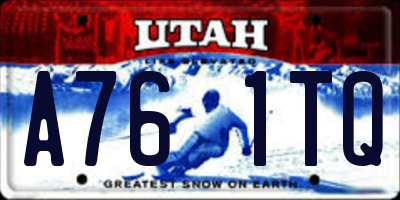 UT license plate A761TQ