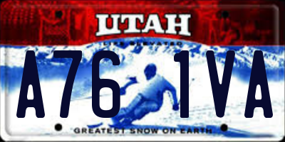UT license plate A761VA