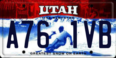 UT license plate A761VB