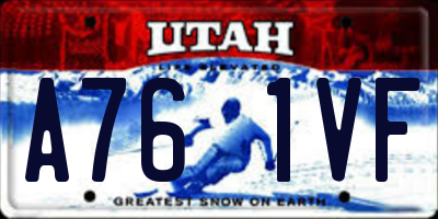 UT license plate A761VF