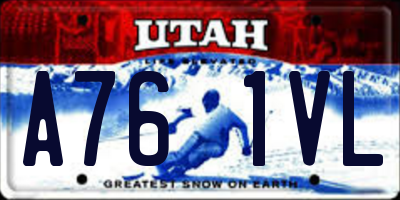 UT license plate A761VL