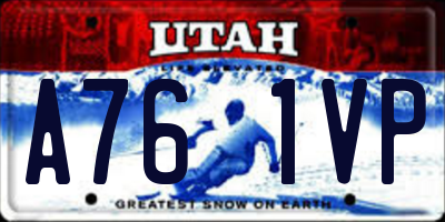 UT license plate A761VP