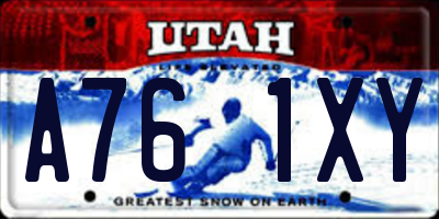 UT license plate A761XY