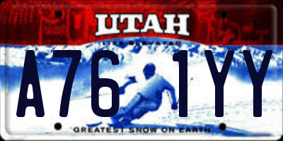 UT license plate A761YY