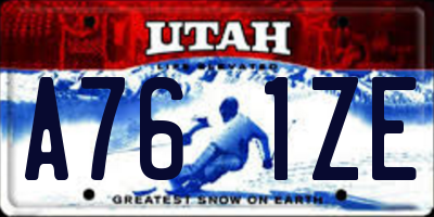 UT license plate A761ZE