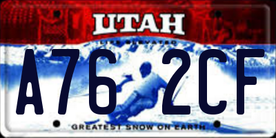 UT license plate A762CF