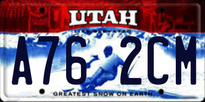 UT license plate A762CM