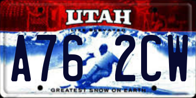 UT license plate A762CW