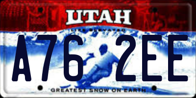 UT license plate A762EE