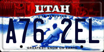 UT license plate A762EL