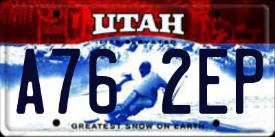 UT license plate A762EP