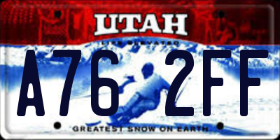 UT license plate A762FF
