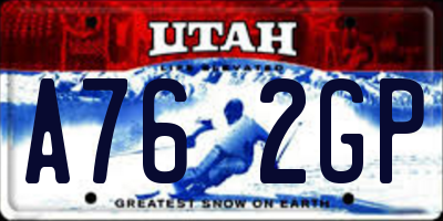 UT license plate A762GP