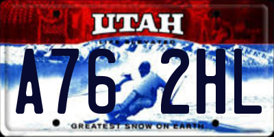 UT license plate A762HL