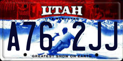 UT license plate A762JJ