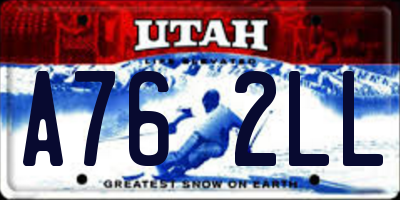 UT license plate A762LL