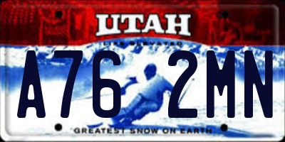 UT license plate A762MN