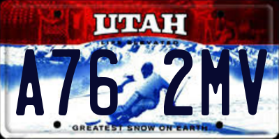 UT license plate A762MV