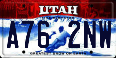UT license plate A762NW