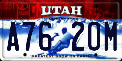 UT license plate A762OM