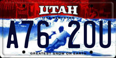 UT license plate A762OU