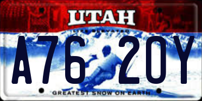 UT license plate A762OY
