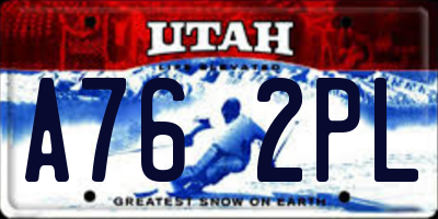 UT license plate A762PL