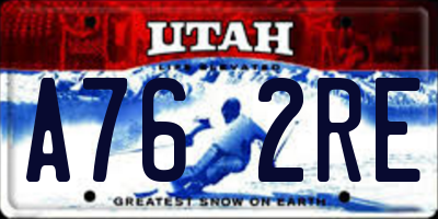 UT license plate A762RE