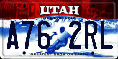 UT license plate A762RL