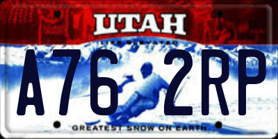 UT license plate A762RP