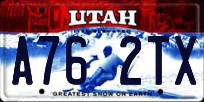 UT license plate A762TX