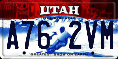 UT license plate A762VM
