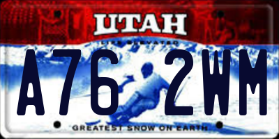 UT license plate A762WM