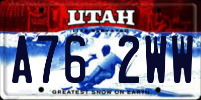 UT license plate A762WW