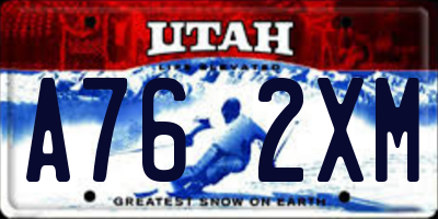 UT license plate A762XM