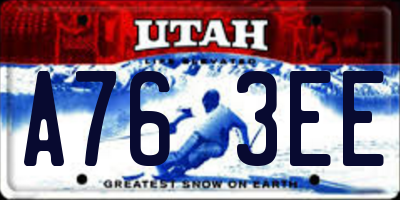UT license plate A763EE